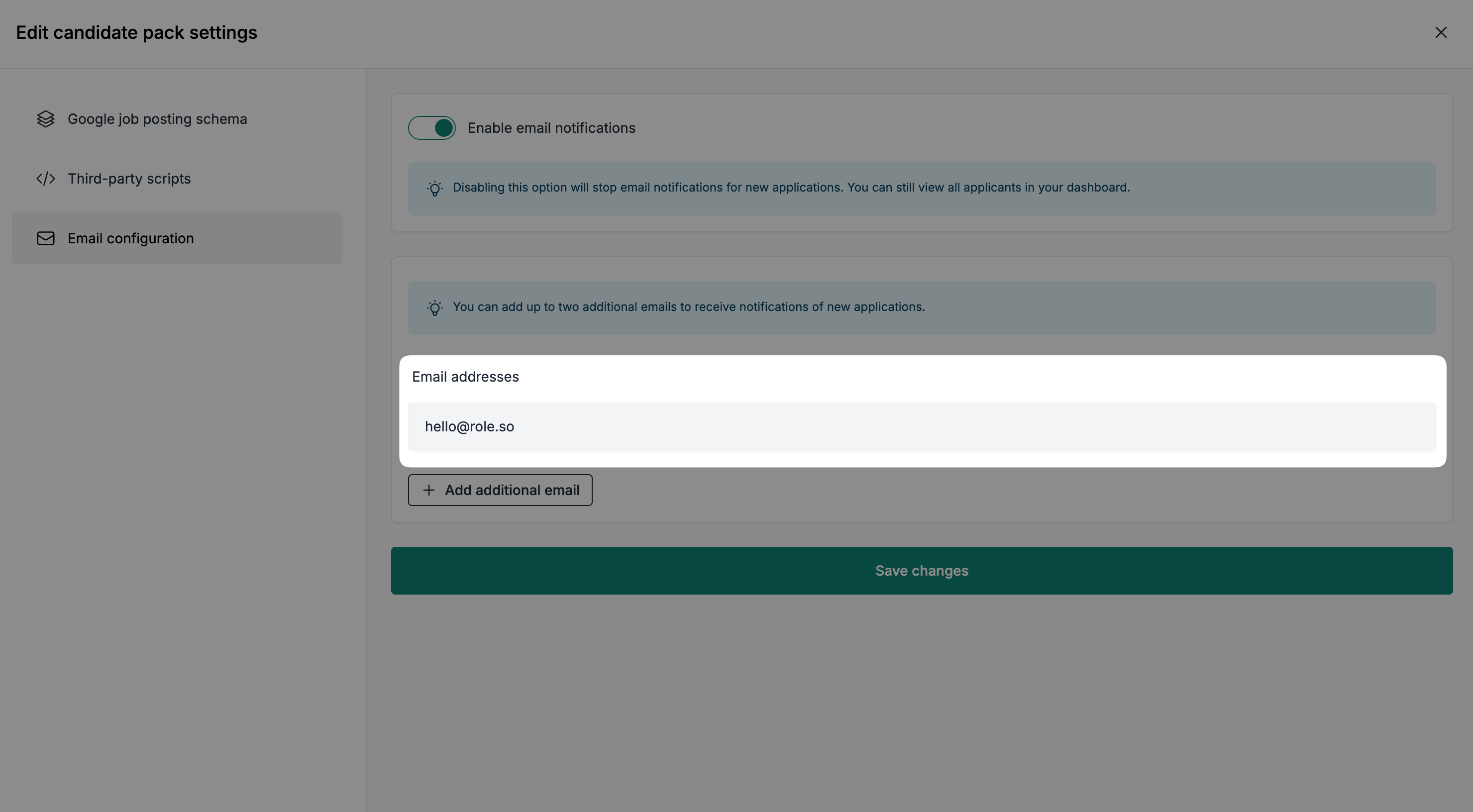 Edit main email address