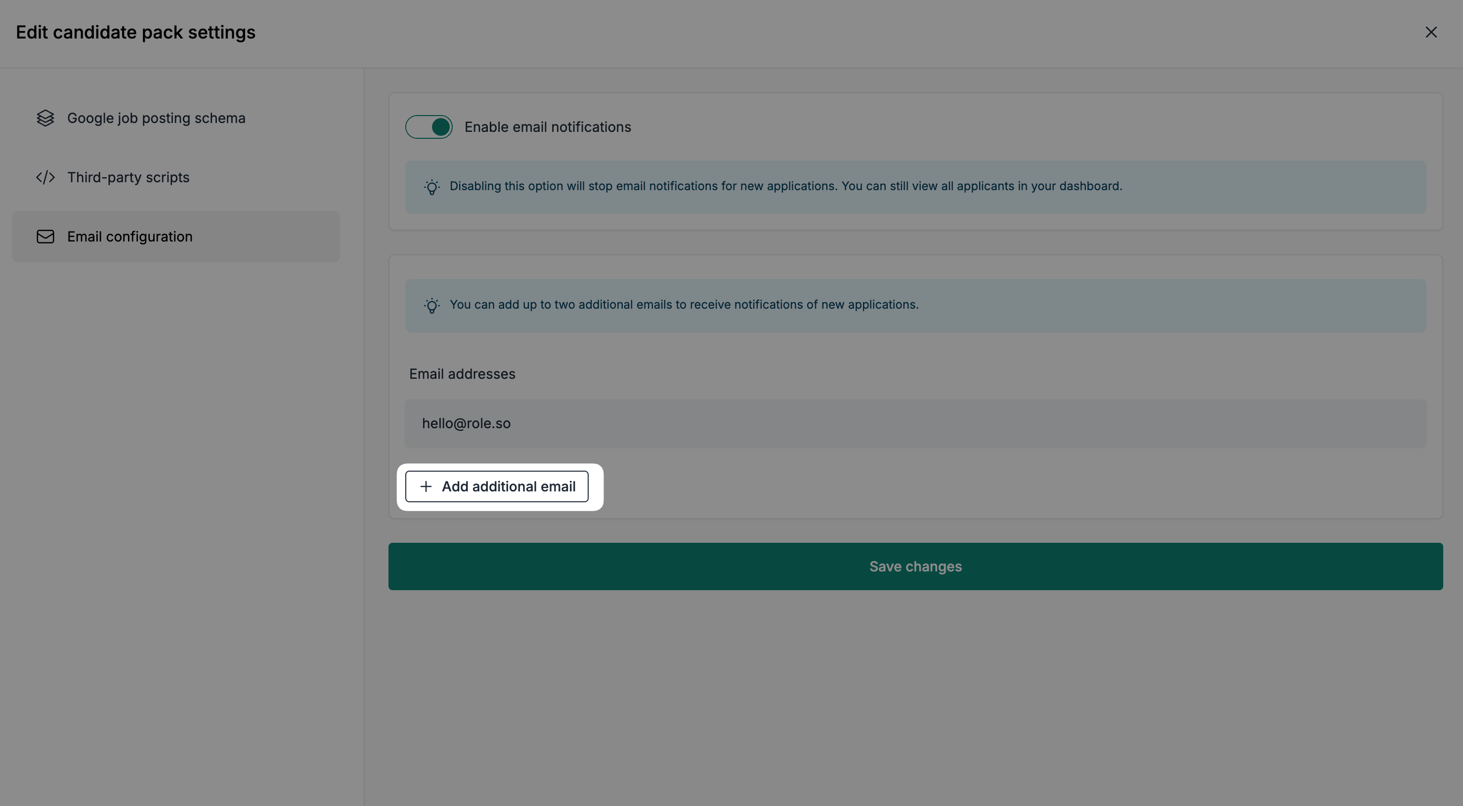 Add additional email